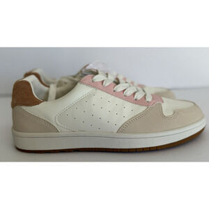NEW J. Crew Women's Size 8 Court Sneaker White Pink Tan Brown Leather /Synthetic